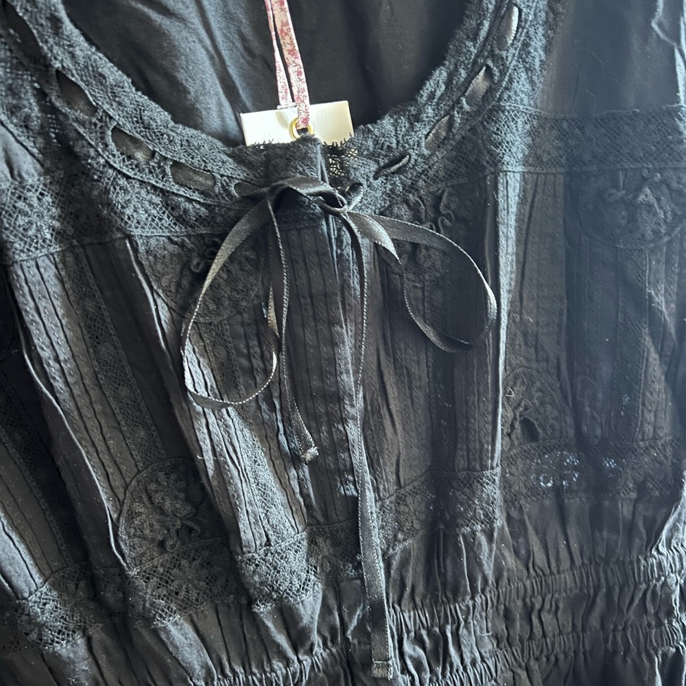 LoveShackFancy Wendy Black Dress New With Tags - Picture 3 of 9